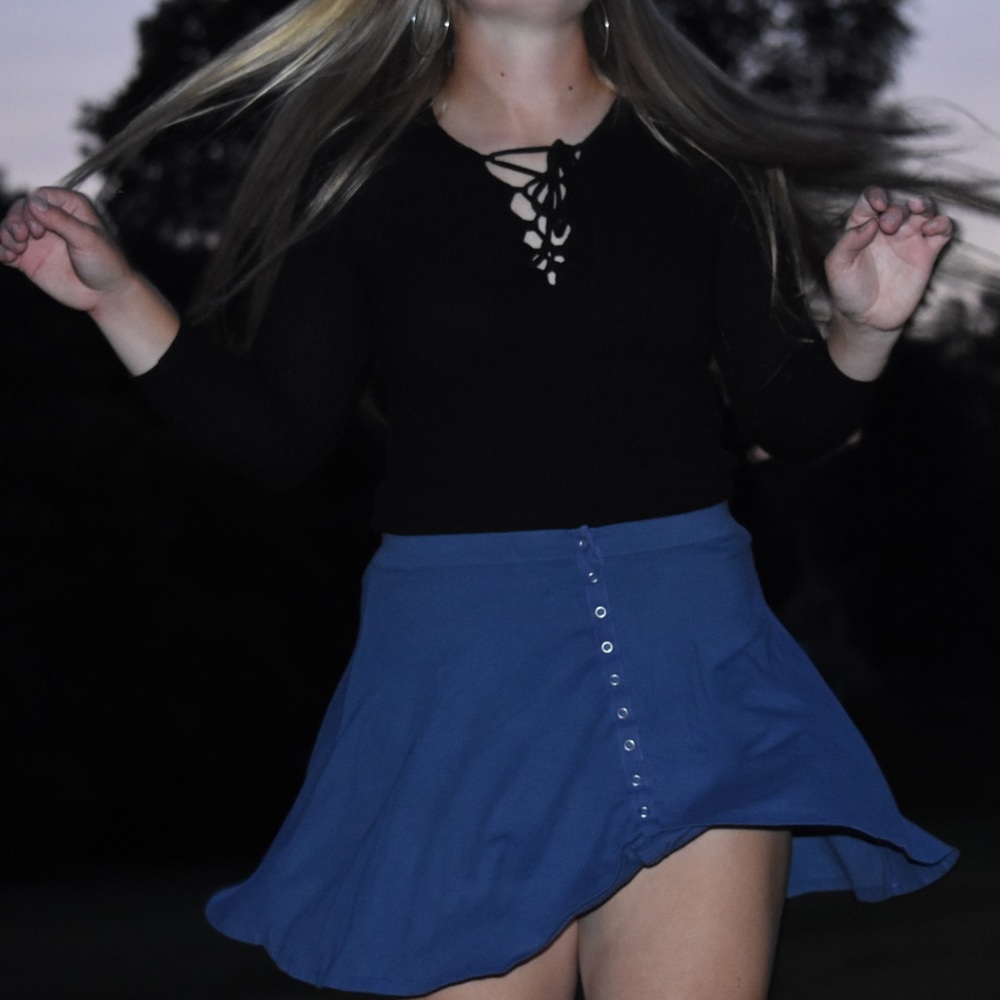 Blue Button Up Urban Outfitters Skirt